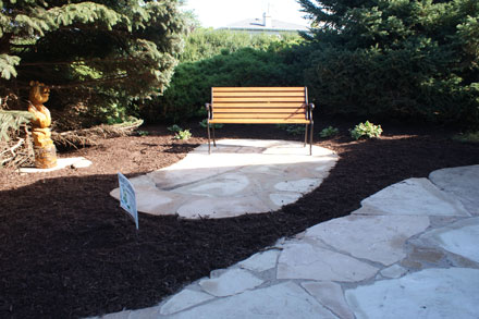 Flagstone Patio Seating Area & Driveway Apron